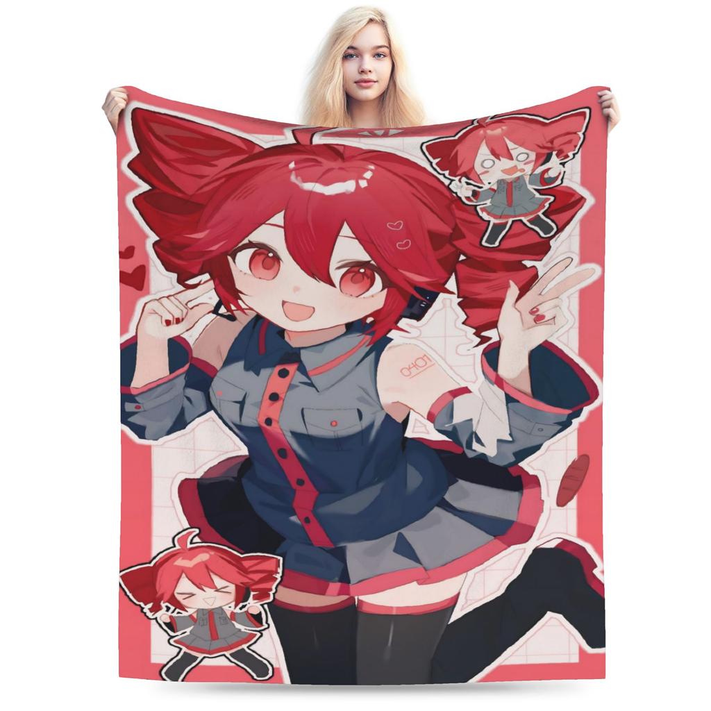 Плед Касане Тэто Вельветовый Плед Аниме Vtuber Плед для Дивана Офиса Теплый Плюшевый Тонкое Одеяло