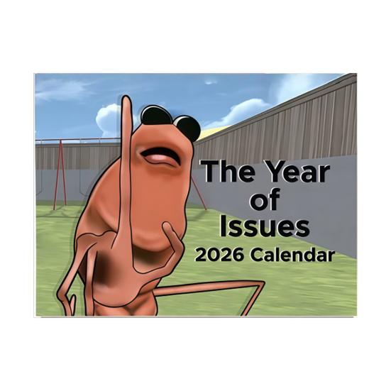 Настенный календарь The Worm 2026 12-месячный настенный планер Смешной мем про червяка Подарок для друзей, коллег, семьи
