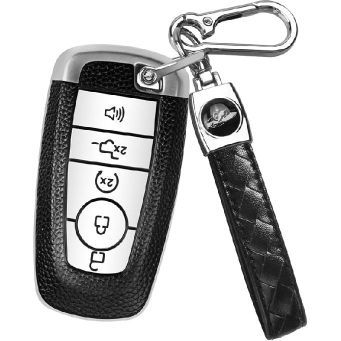 QBUC Чехол для брелока Ford, Чехол для ключа с брелоком для Ford, Полностью защитный чехол-оболочка для брелока автомобиля Mustang Raptor Fusion