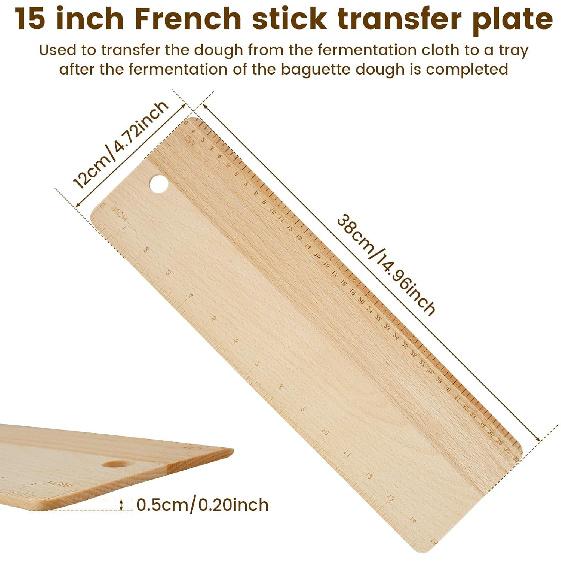 Premium Oversized Beech Wood Flipping Board for Baking of French Breads, Loaves and Ciabatta, Keep Dough in Shape