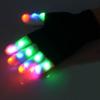 1 Pair Glowing Gloves LED Light Up Finger Gloves with 7 Color Dynamic Light Mode Breathable