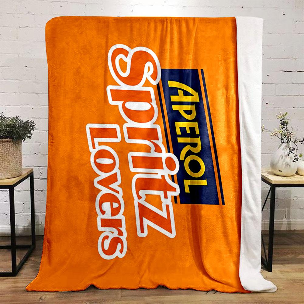 Bright orange background with bold white text and a blue-yellow accent. for all seasons blanket lunch break throw gift