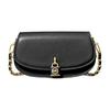 Michael Kors Mila Chain Strap Design Solid Color Leather Underarm Shoulder Bag Women bags Black 30F3GIMM1L-001