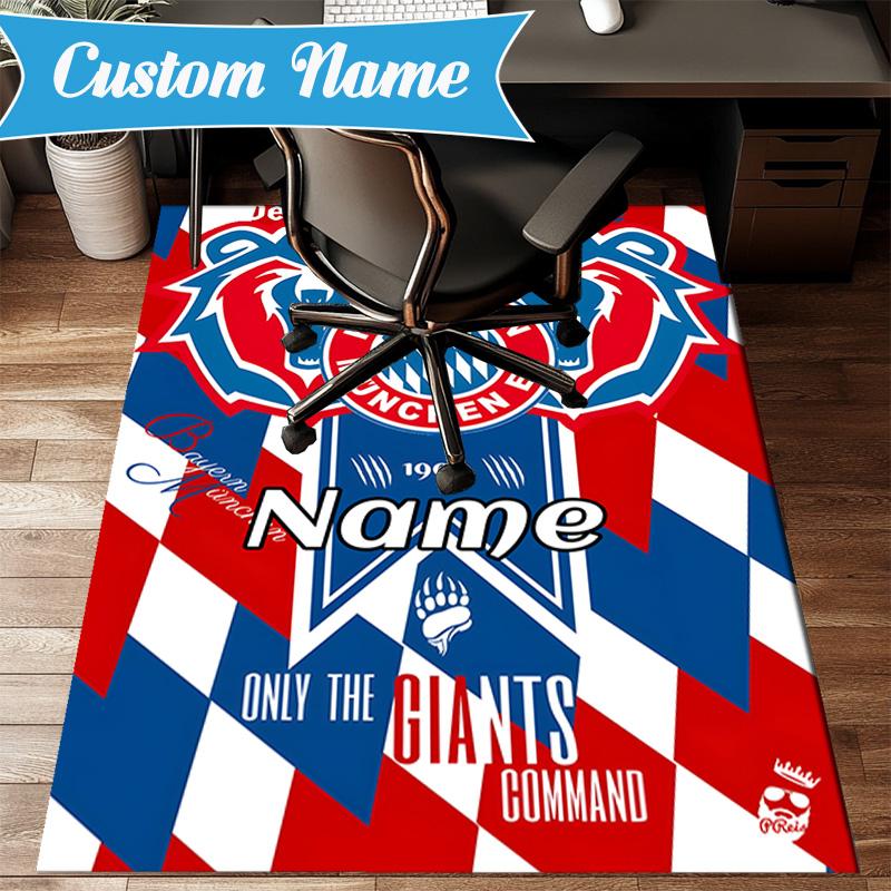 Custom Name Munich Crest Rug Game Carpet, Floor Mat for Bedroom Living Room Entryway Rug, Home Decor Idea Gift for Christmas birthday