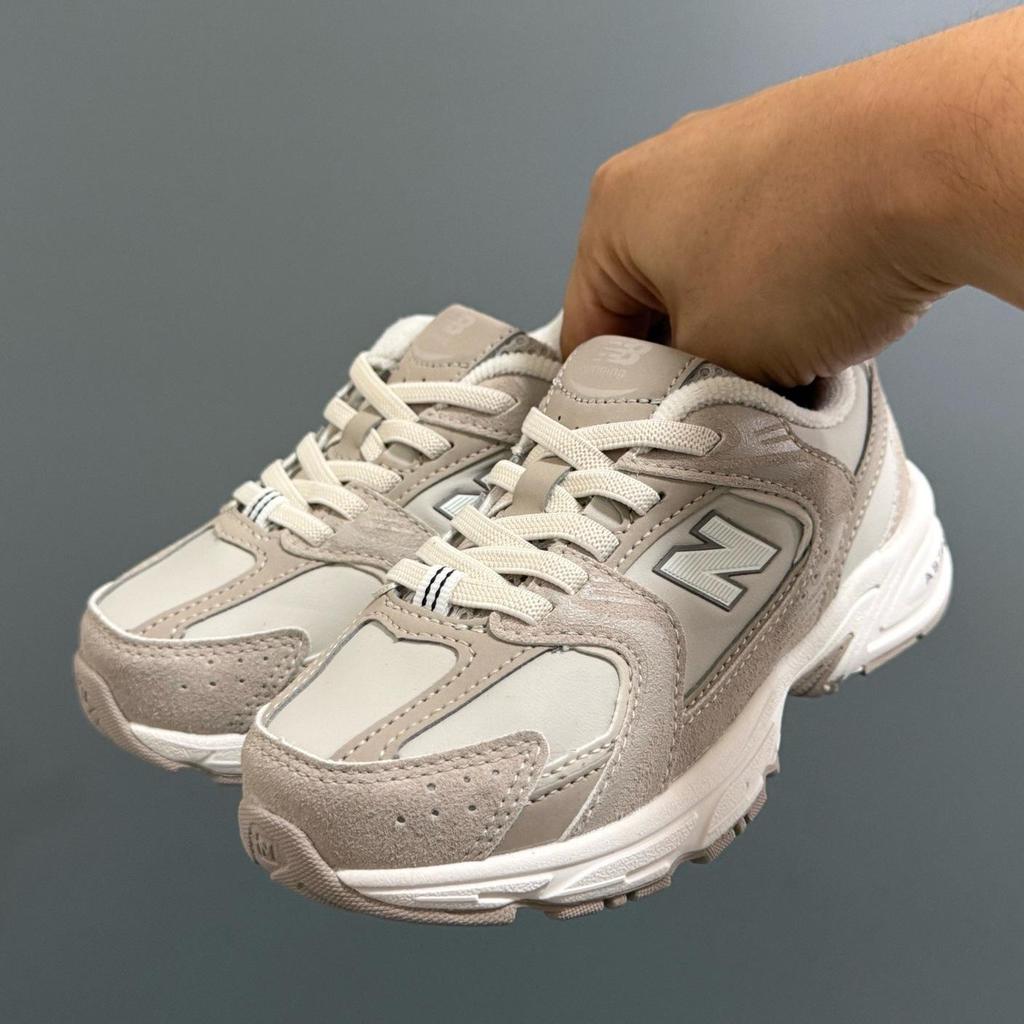 NB 530 Детская кожаная спортивная обувь: Удобные, Легкие, Нескользящие, Мягкая Подошва, Повседневные Кроссовки Унисекс.