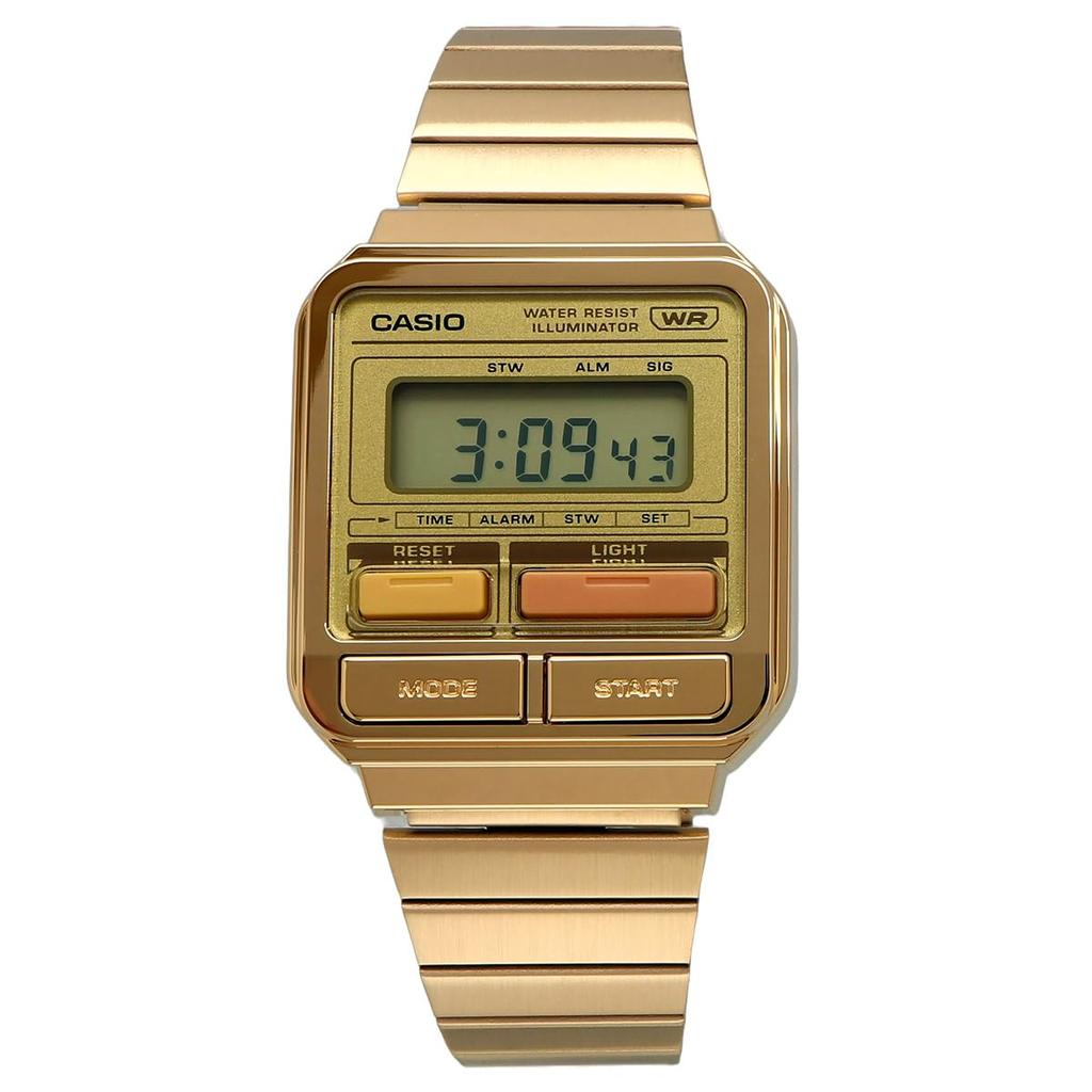 Casio Цифровые часы Винтажная серия Унисекс Металлический ремешок Золотой Зарубежная модель [Casio] A120WEG-9A