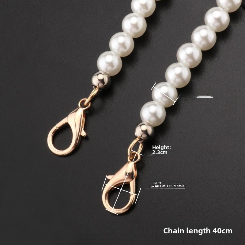 Декоративная сумка-цепочка с жемчугом и металлической цепочкой для аксессуаров своими руками