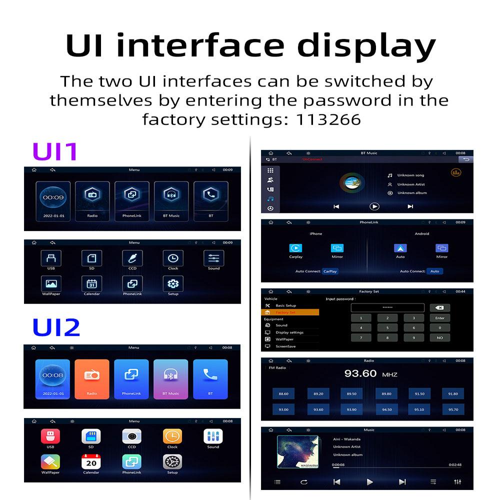 10,26-дюймовый автомобильный MP5-плеер с монитором Carplay и Android Auto GPS MAP Mirror Link Портативный мультимедийный плеер с сенсорным экраном Автомобильное радио Динамики