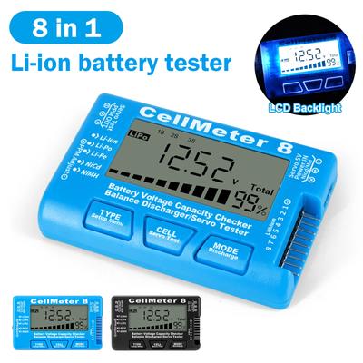 RC CellMeter 8 2-8S 4-8S LiPo Li-lon тестер емкости аккумулятора вольтметр NiMH метр 8 цифровой тестер емкости аккумулятора