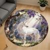 1pc Unicorn Forest Round Chair mat office Area Rug - Non-Slip, Floor Mat for Office, Bedroom, and Indoor Decor p127018
