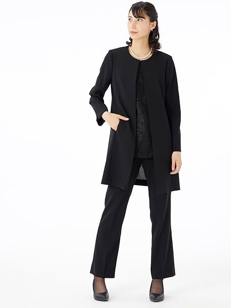 Du Amour du black Траурные черные формальные брюки Длинные открытые церемониальные случаи ADB910 11 [Amour black] Одежда, женская, костюм, пиджак, ансамбль,