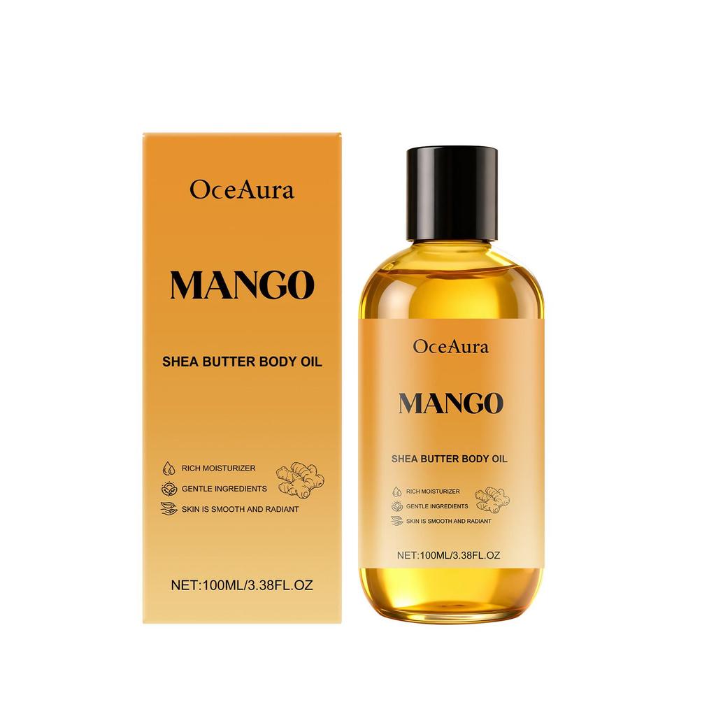 OCEAURA Mango Shea Body Oil: Nourishing, Moisturizing, Non-Greasy Skincare for Soft, Smooth, Refreshed Skin.
