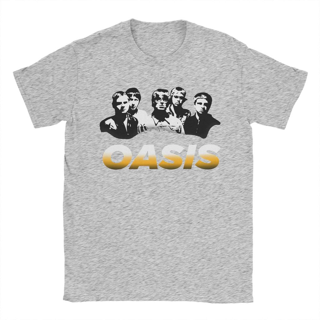 Смешная винтажная футболка с принтом группы O-Oasis для мужчин, 100% хлопок, короткий рукав, круглый вырез, летняя одежда