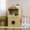 Cat Litter Box Furniture 3 Tier Enclosed Compartment With Door 1 Cushion 60 X 45 X 103 Cm