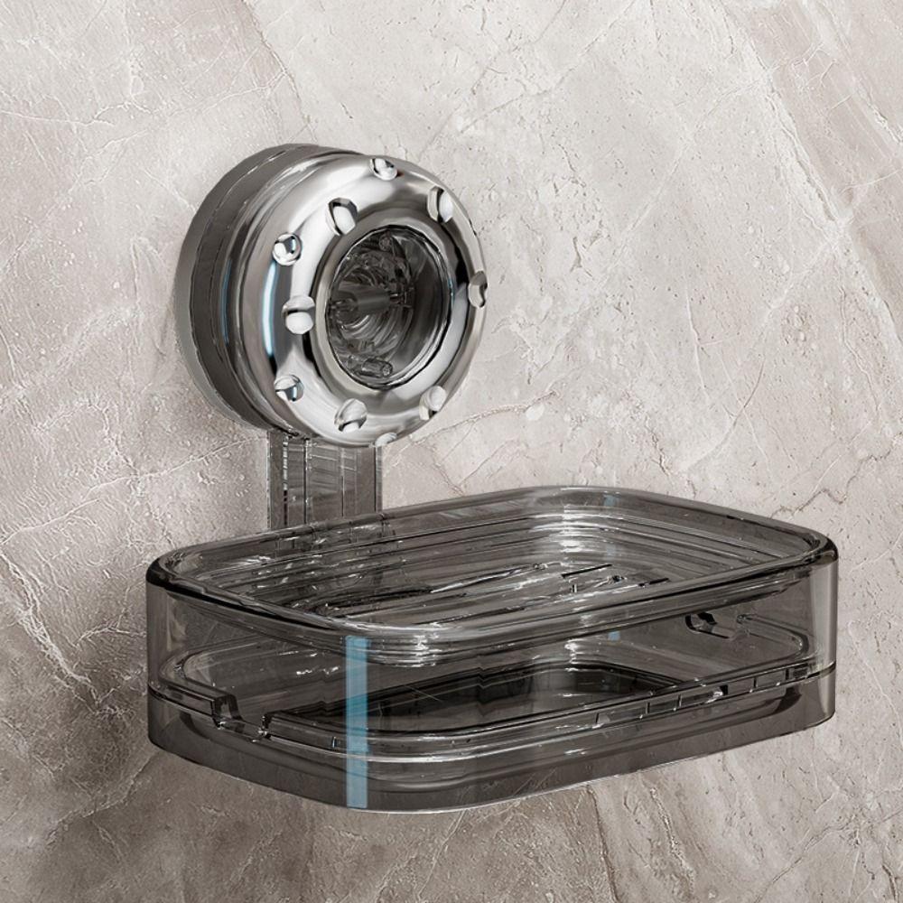 No Punching Bathroom Soap Box Transparent Toilet Soap Dish Portable Soap Rack Household
