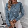 Fashion, Hollow Out, Sequined Knit Sweater, Women, Autumn and Winter New Styles, Diamond Grid, Pullover, Loose Sweater