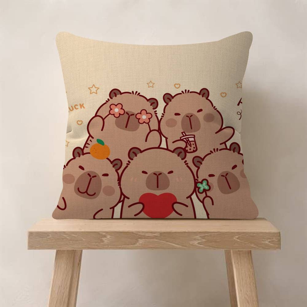 Anime CCapybara Cartoon Cute Personalized Pillow Cover Kids Bedroom Wild Party Decor Pillowcase kid Birthday shower Gift