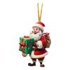 2D Creative Santa Claus With Gift Box Ornament Hanging Tree Decoration Home Holiday Festive Christmas Decorative