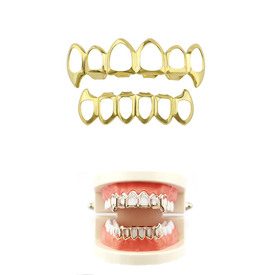 1 Set Hip Hop Teeth Top and Bottom Mouth Teeth Grills Fashion Removable Braces