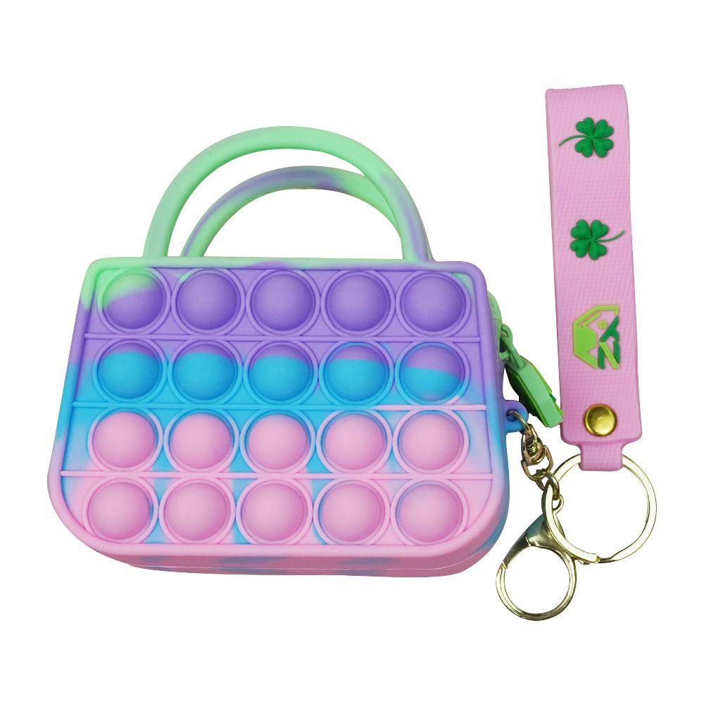 Яркая сумка-кошелек Pop It с мягким пузырчатым дизайном для снятия стресса и хранения
