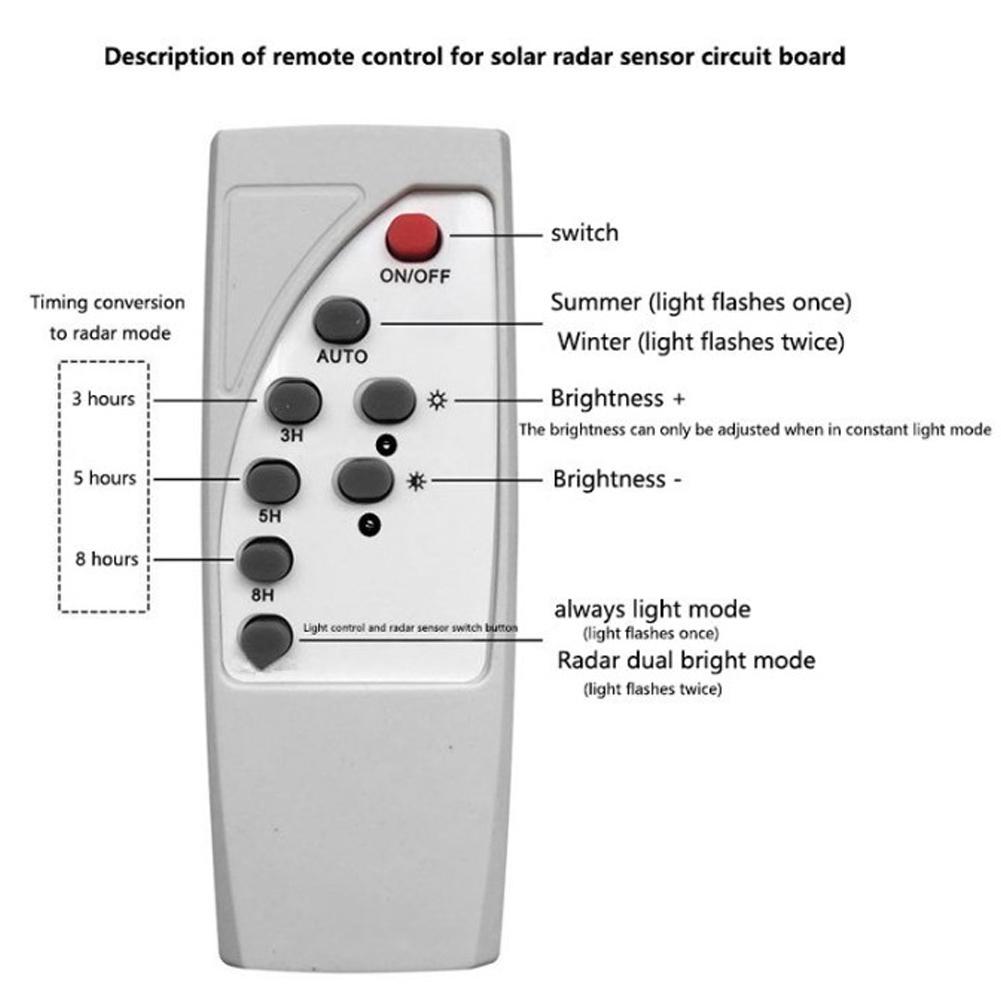 Солнечная плата с датчиком света, радаром и индукцией человеческого тела, с пультом дистанционного управления