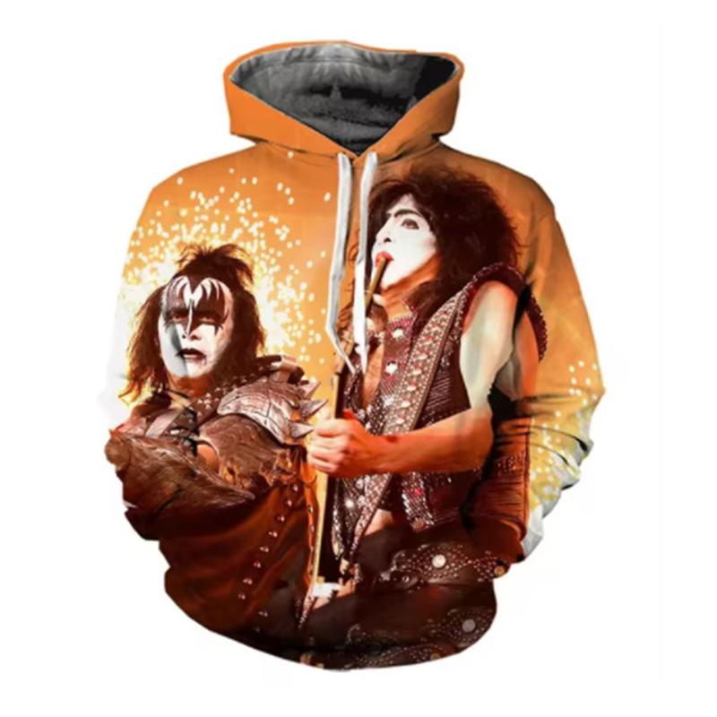 Kiss Rock Band 3D Print Hoodie Men Women Streetwear Hip Hop Hoodies Oversized Pullovers Hooded Sweatshirts Kids Tops Clothing
