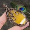 Желтый Флюорит Драгоценный Камень Медная Проволока Оплетка Ювелирная Подвеска 3.27