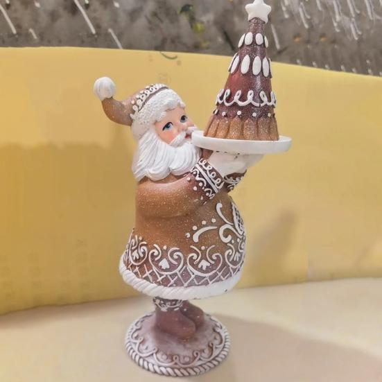 Рождественские украшения из смолы Санта-Клаус с пряничным домиком создают атмосферу, украшения стола на Рождество