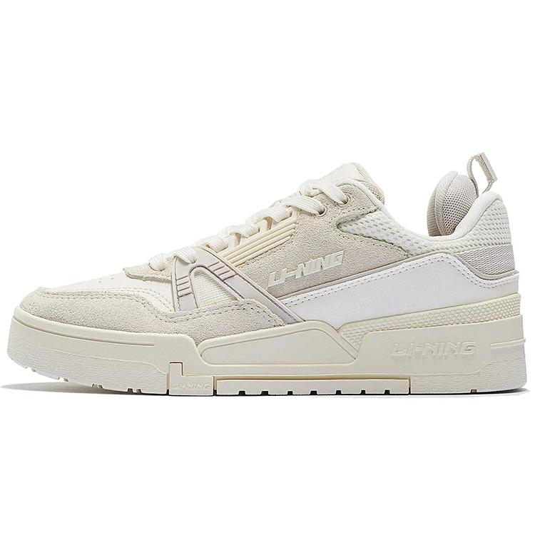 Li Ning 001 BTC Низкие Скейтбордические Кроссовки Женские Белые AGCS104-5
