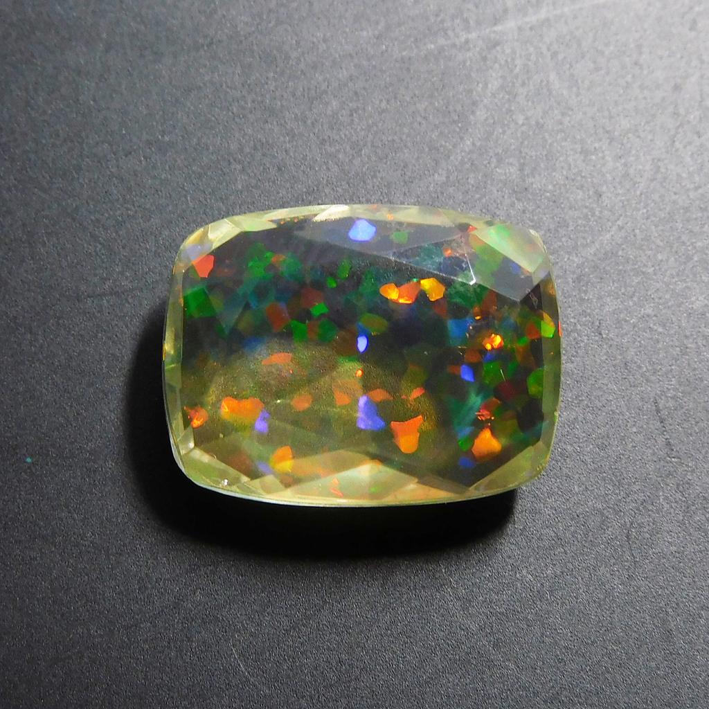 12.45 Ct Lab Created Opal Cushion Certified Fabulous Loose Gemstone