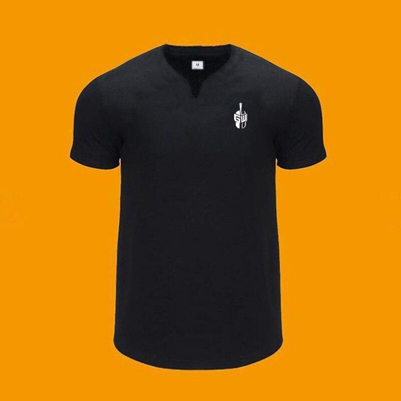 Muscleguys Новый спортивный топ с v-образным вырезом для бега, фитнеса, дышащая профессиональная тренировочная футболка с короткими рукавами