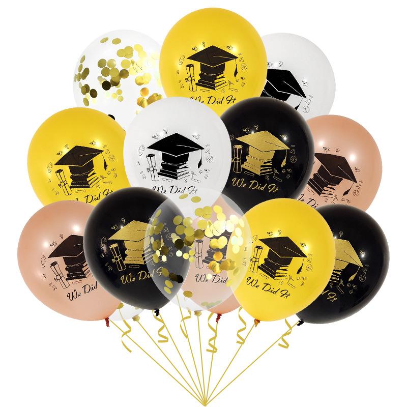 Тематическое украшение выпускного сезона набор латексных шаров для выпускного золото конфетти комбинированный шар поздравления выпускной вечер