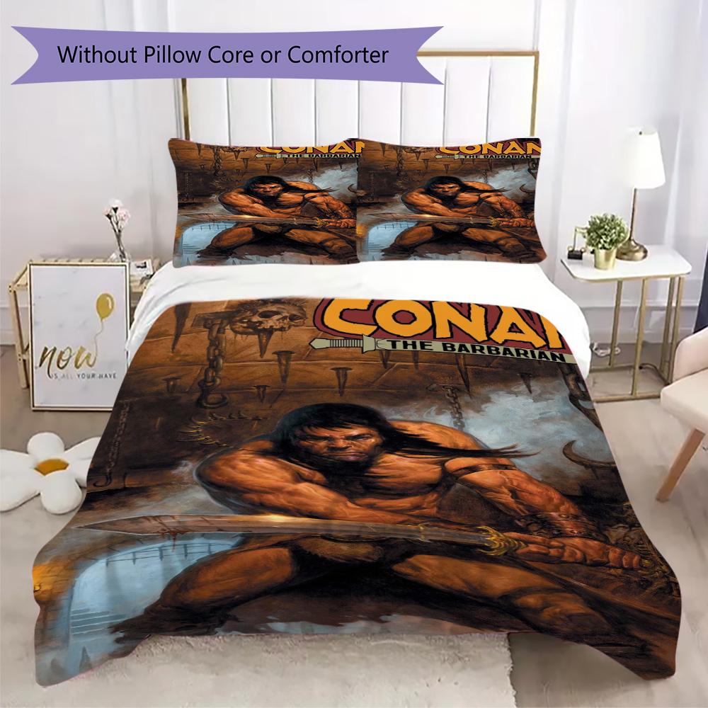 Conan the Barbarian Pattern Bedding,Quilt Set Quilt Cover Pillowcase Home Birthday Gift (1*duvet cover+2*pillowcase,without core)SSJT0917046