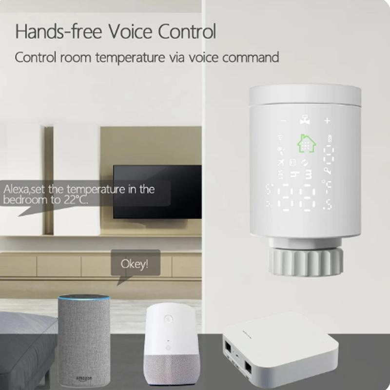 Hot Sell Tuya ZigBee3.0 TRV Thermostat Thermostatic Radiator Valve Home Heating Radiator Temperature Controller Voice Control