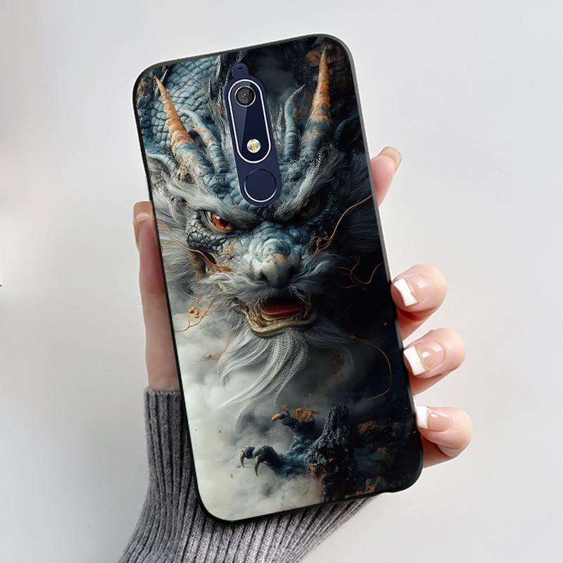 Чехол Для Nokia 5.1 6.1 Эстетичный Роскошный Милый Крутой Мальчики Девочки Мягкий силикон Чехол для телефона Задняя крышка Черный Матовый Защитный чехол