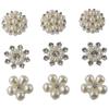 30 шт. Пуговицы-цветы с жемчугом и стразами 6 стилей Пуговица-цветок Блестящие пуговицы Домашнее украшение