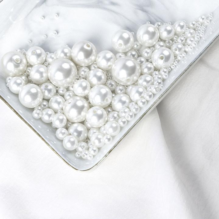 3-20 мм Прямое отверстие Имитация жемчуга АБС Круглый жемчуг Сделай сам Ручная работа Ожерелье Аксессуары для волос Браслет Бижутерия с бусинами