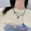 Дизайнерский сенс медведь шахматная доска двухслойное ожерелье женщины и женщины легкая роскошь ретро личность простая цепочка цепочка для свитера