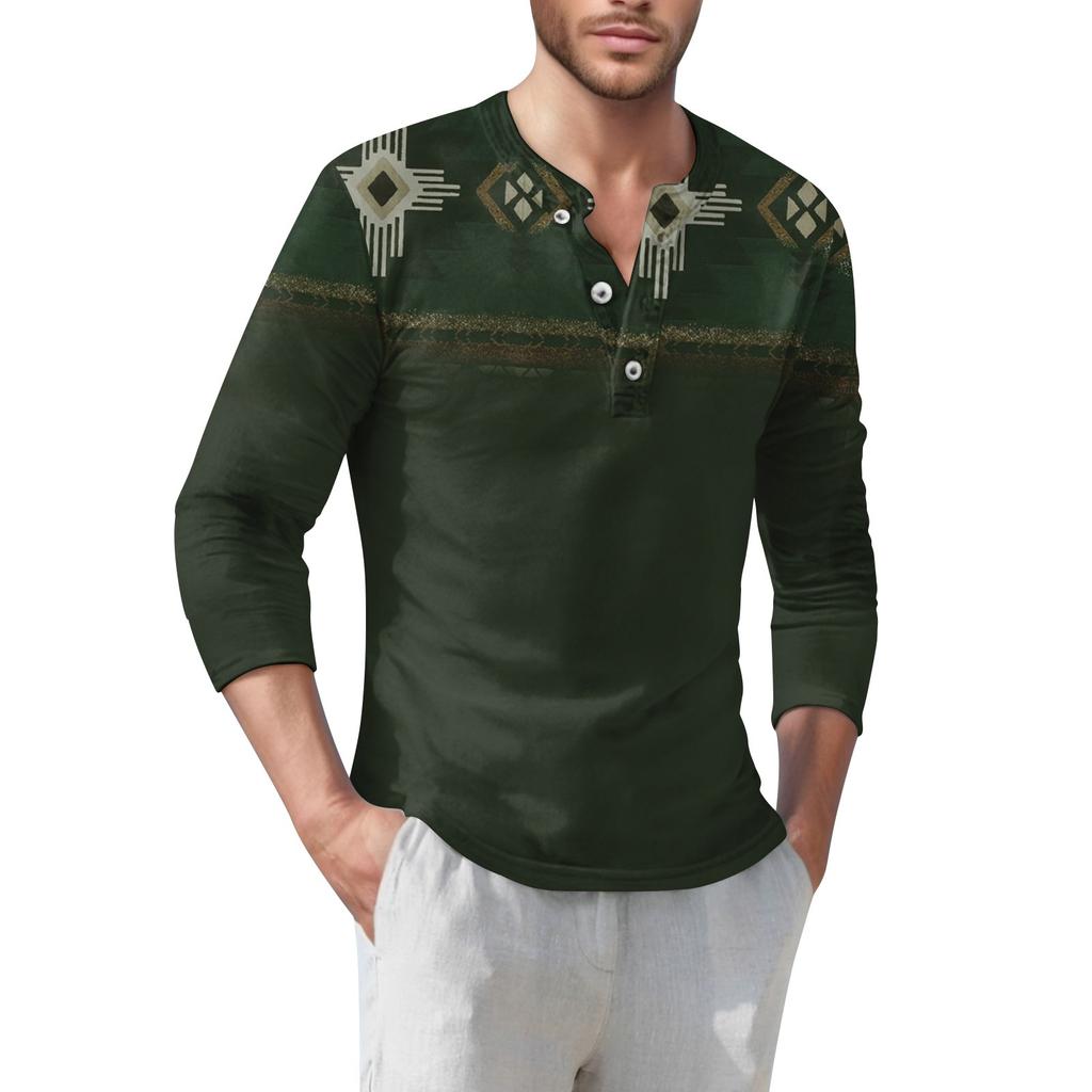 Men'S T-Shirt Street Casual Fashion Long Sleeved Top