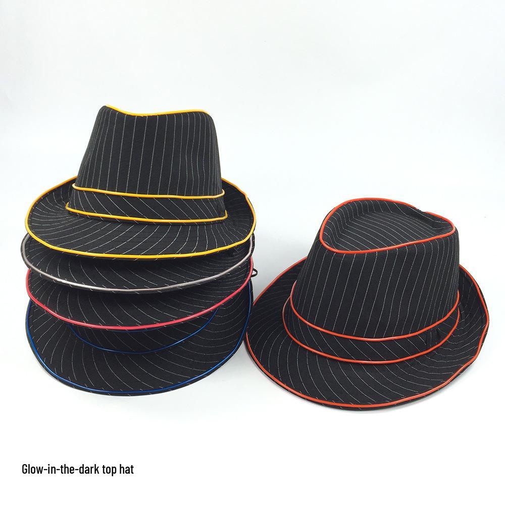 Светодиодная светящаяся шляпа-цилиндр британского джентльмена - Стильный тренд для выпускных вечеров и джазовых мероприятий