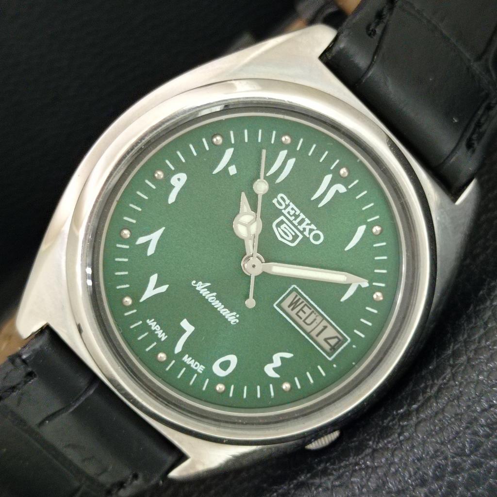 ВИНТАЖНЫЕ АВТОМАТИЧЕСКИЕ ЧАСЫ SEIKO 5 7009A ЯПОНИЯ МУЖСКИЕ ЗЕЛЕНЫЙ ЦВЕТ ЦИФЕРБЛАТ a708759-1