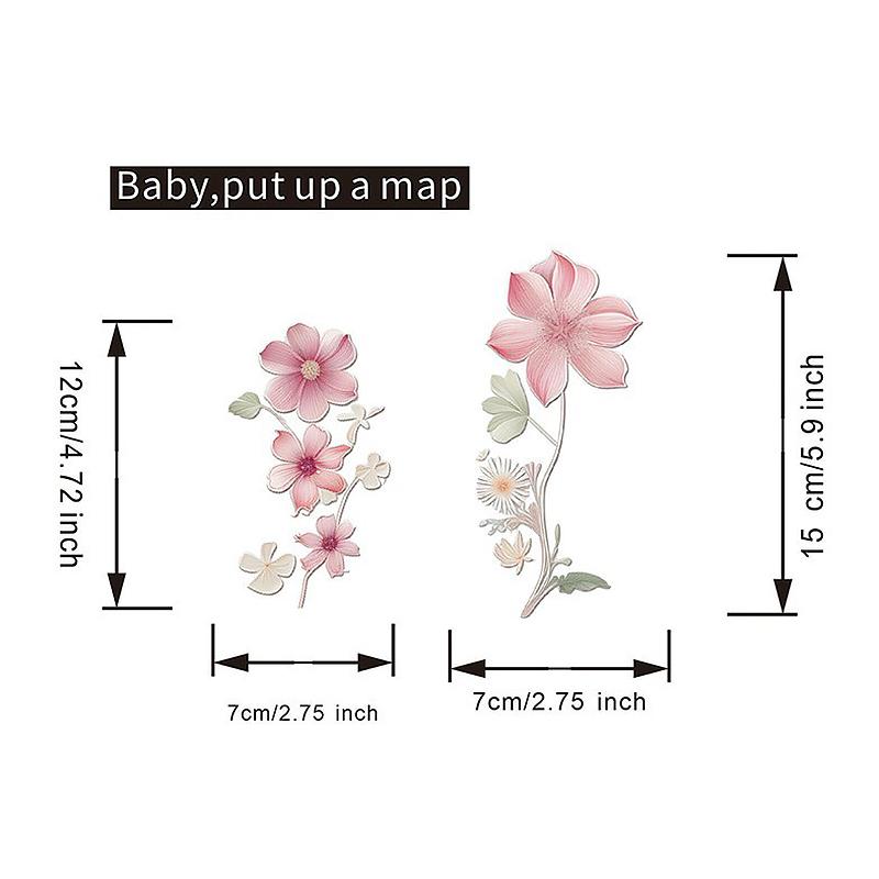 5Pcs Switch Wall Sticker Beautiful PVC DIY Wall Decals Removable Flowers Waterproof Self-Adhesive for Bedroom Bathroom