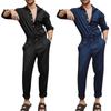 Men's Long Sleeve Jumpsuits Casual Workwear Buttons Cargo Pockets Pants Overalls