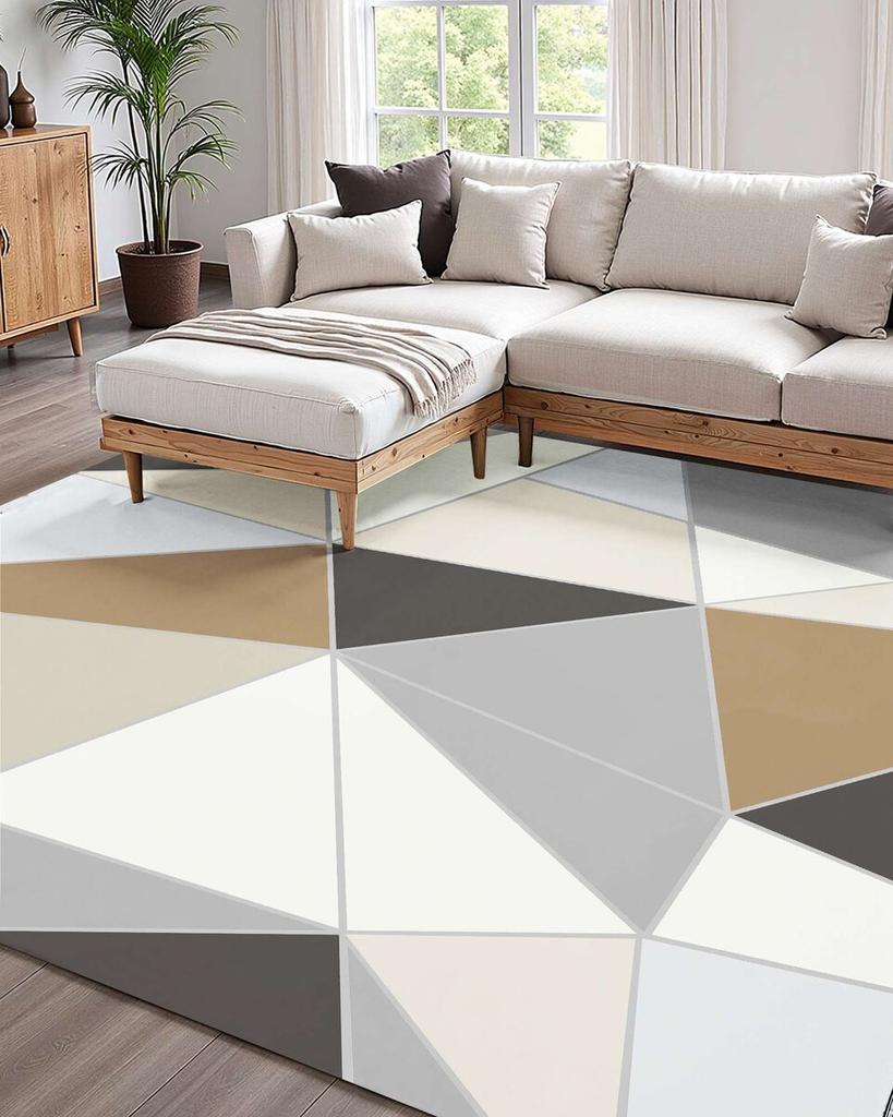 Large Area Rug 5x7 ft Anti-Skid Indoor Floor Mat Modern Charcoal Gray