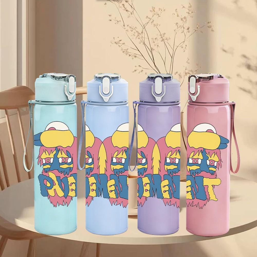1PC Colorful Tank Top 750ml sports water bottle leakproof straw lid outdoor office home