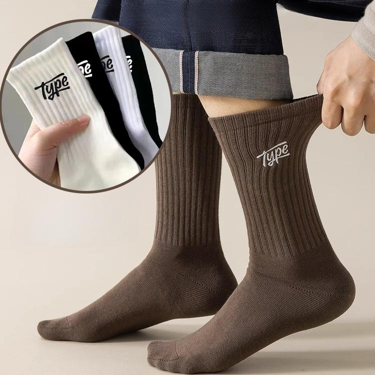 Женские носки с буквенным принтом, модные осенне-зимне-весенние носки средней длины, носки цвета Майяра