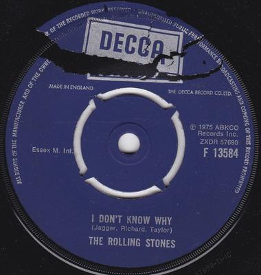 7-дюймовая пластинка ROLLING STONES - I Don't Know Why / Try A Little Har F13584 Decca 1975 UK Рок Б/у