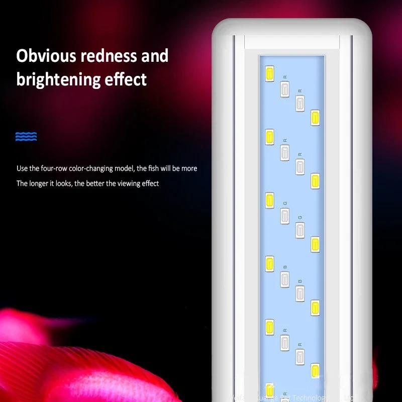 Высокая яркость светодиодной рамки для аквариума с зажимом ультратонкий дизайн улучшенный синий белый свет для растений 220 В водонепроницаемый
