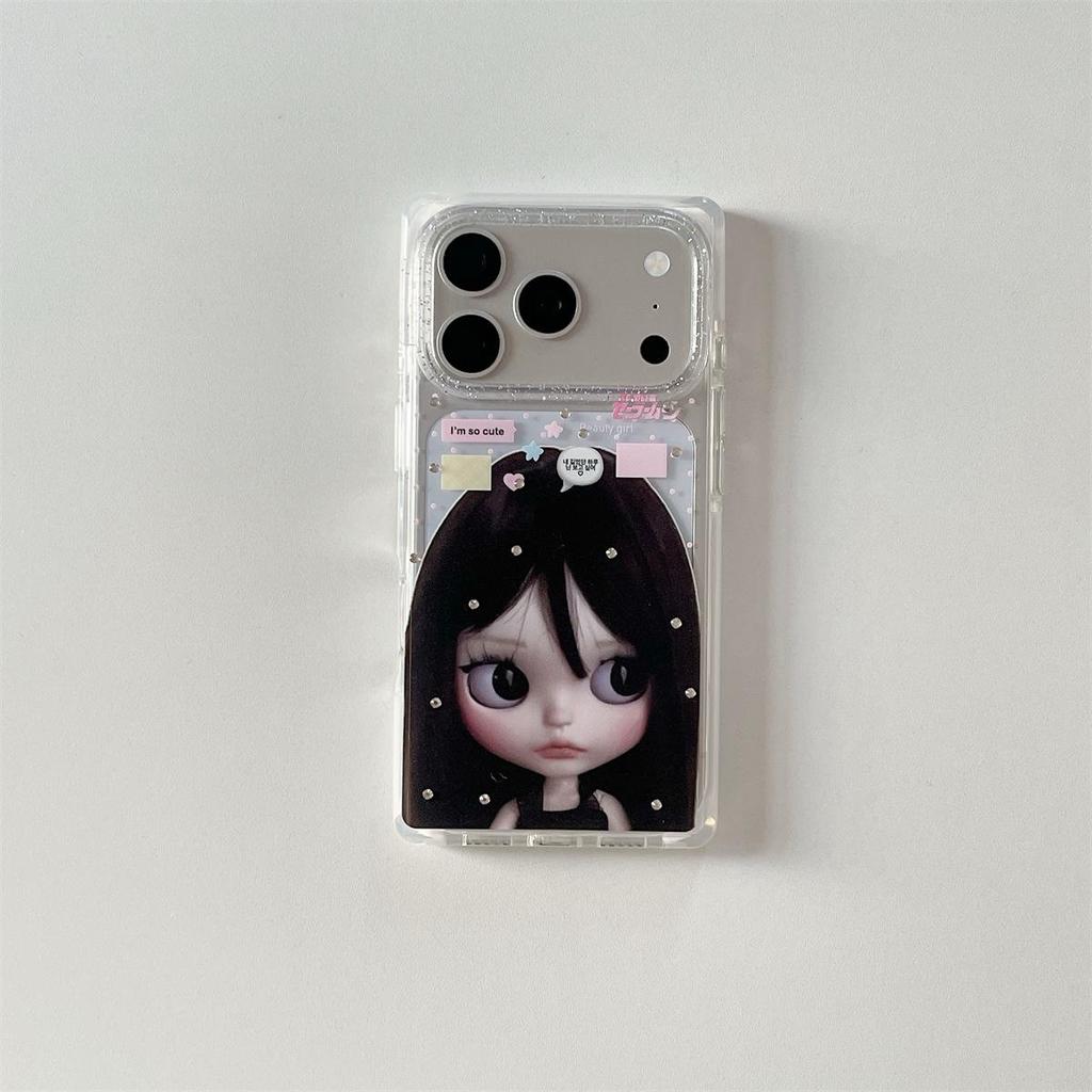Противоударный мультяшный чехол со стразами для iPhone 15, 16, 17 Pro Max