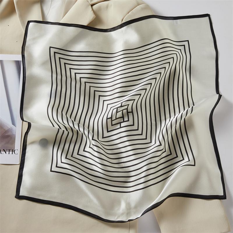 Spring new silk silk scarf women's 111 mulberry silk 11 silk scarf versatile fashion simple striped silk square scarf